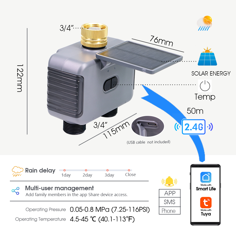 Tuay Smart Solar 2-Zone Wateri - Smart Garden Zone ulasan dan harga