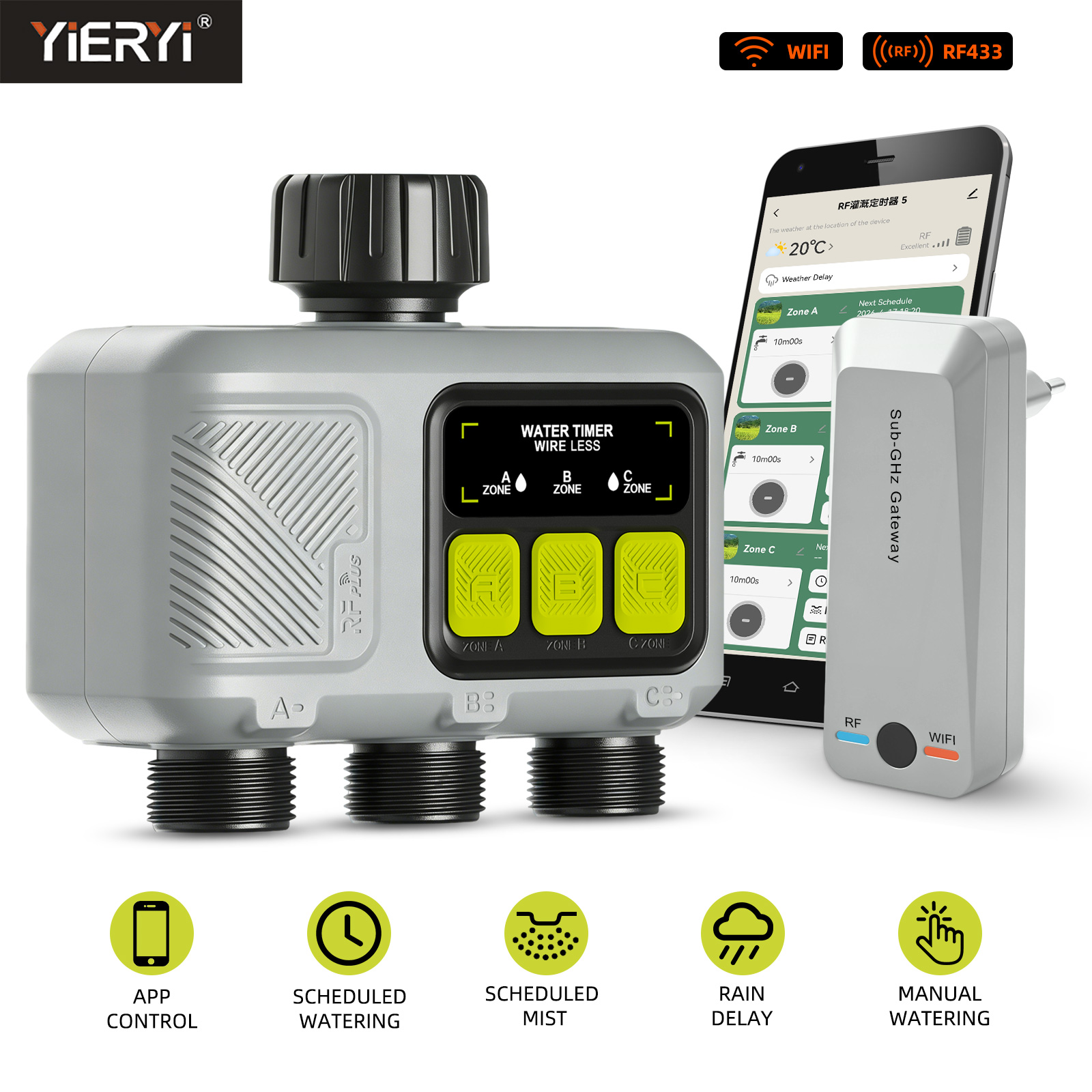 Yieryi 3-Zone Smart Water Time - Smart Garden Zone ulasan dan harga